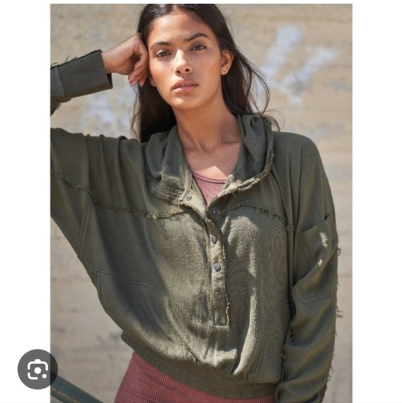 Free People Movement Windy Meadow Sz XS Womens Fringe Sweatshirt Pants Set Green - Picture 1 of 15